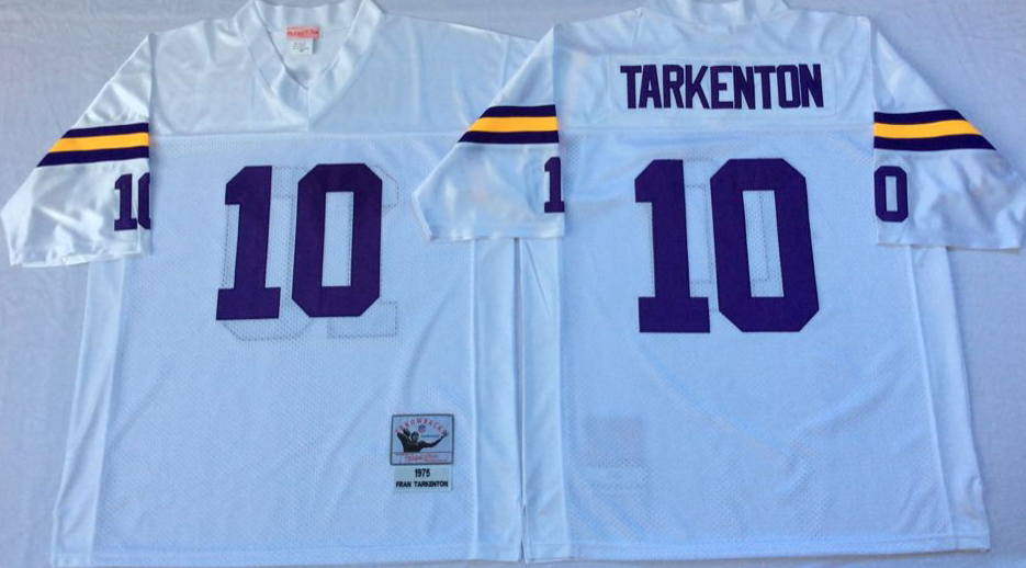 Men NFL Minnesota Vikings 10 Tarkenton white Mitchell Ness jerseys